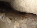 Snižující se strop Jeskyně Pekárna.