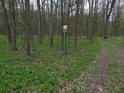 Úřední cedule při vstupu do chráněného území Panenský les.
