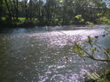 Romantický pohled na řeku Moravu u Moravičany od přírodní památky Zátrže.